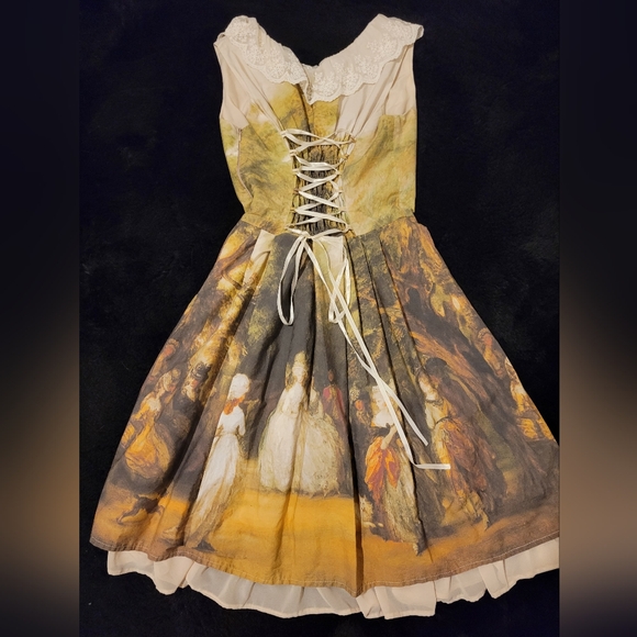 Lady Sloth Vintage Lolita JSK Rococo Print Dress - Picture 3 of 5